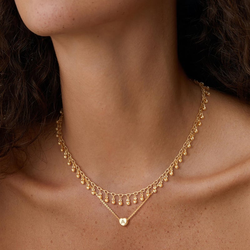 Fettero Tiny Gold Initial Heart Necklace-14K Gold Plated Handmade Dainty Personalized Letter Heart Choker Necklace For Women Necklace Jewelry - Image 2